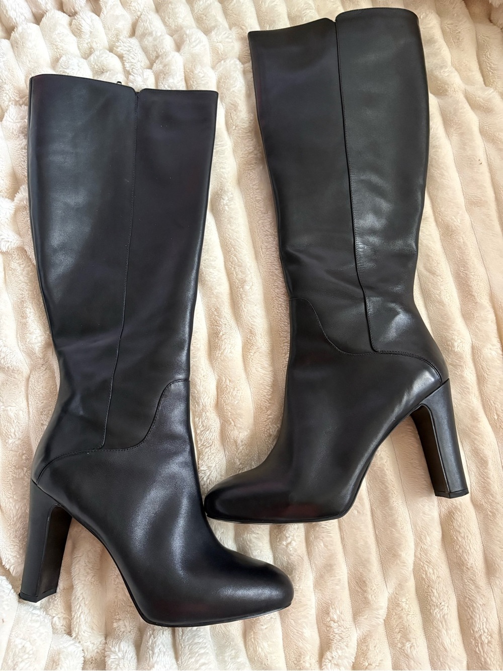 Nine West Black Knee-High Heeled Boots
